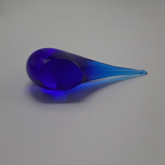 Hand Blown Blue Glass Bird Sculpture Decorative Art Piece Collectible Home Decor - Picture 9 of 12